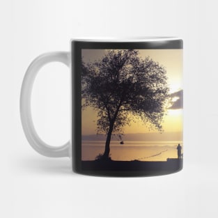 Golden sunset-Fisherman Silhouette Mug